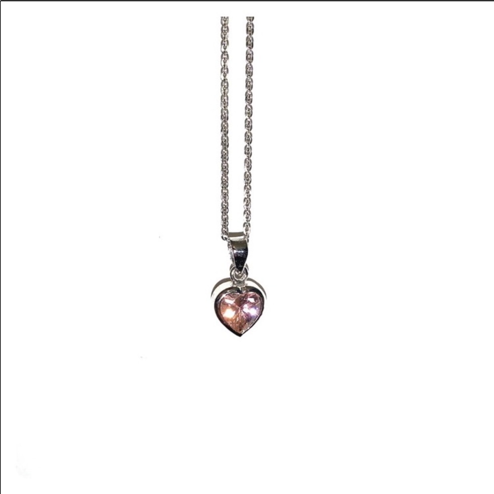 Pink Heart charm necklace